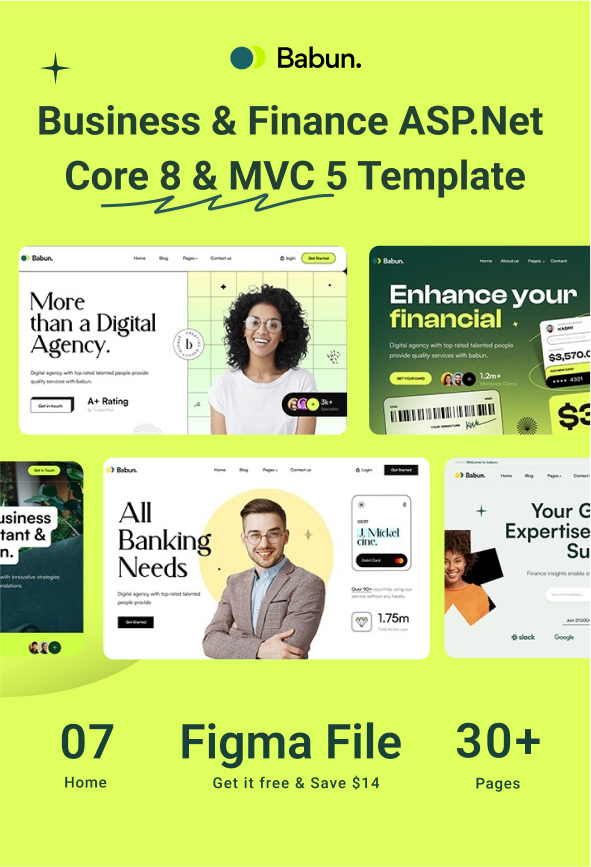 Babun - Business & Finance Responsive ASP.Net Core 8 & MVC 5 + RTL Template - 1