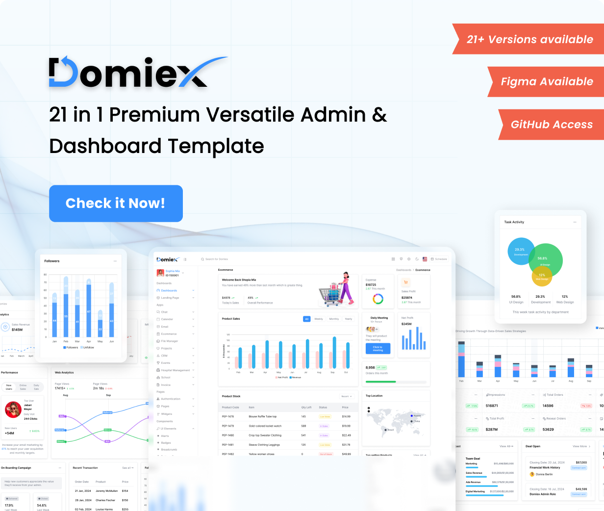 Domiex - Figma Premium Admin & Dashboard Template - 1