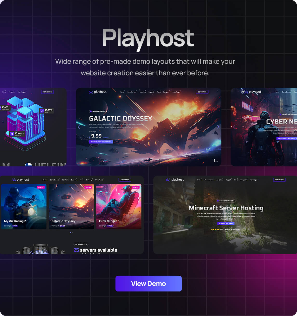 Game Hosting Server Angular 20 Template - Playhost