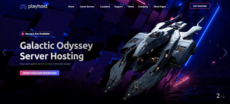 Game Hosting Server Angular 20 Template - Playhost