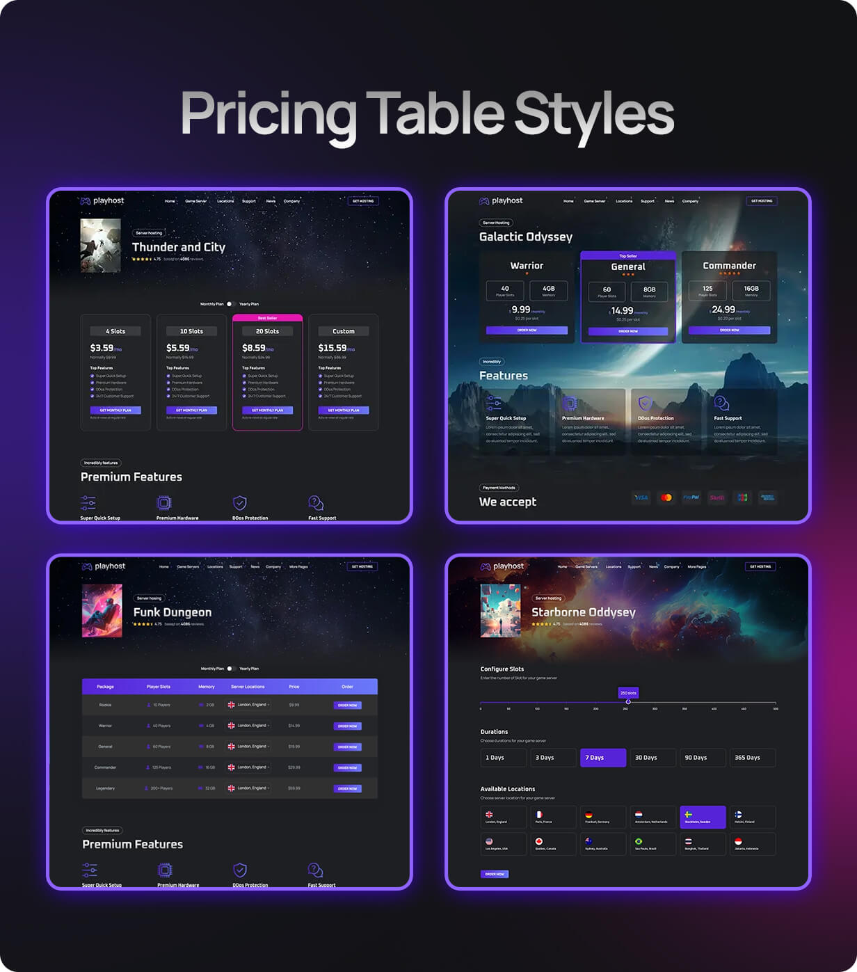 Game Hosting Server Angular 20 Template - Playhost